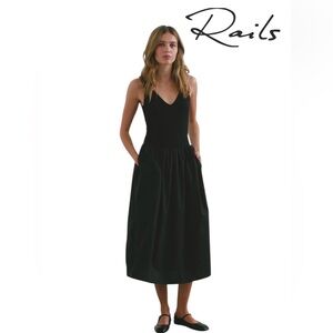 Rails Franca Mixed Media Sleeveless Midi Dress Size Medium